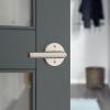 Kwikset Milan Entry Door Handle with Lock and Key, Secure Keyed Reversible Lever Exterior, Doorlock, For Front Entrance and Bedrooms, Polished Chrome, Pick Resistant Smartkey Rekey Security(Satin Nickel)