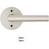 Kwikset Milan Entry Door Handle with Lock and Key, Secure Keyed Reversible Lever Exterior, Doorlock, For Front Entrance and Bedrooms, Polished Chrome, Pick Resistant Smartkey Rekey Security(Satin Nickel)