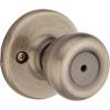 Kwikset Tylo Interior Privacy Door Knob with Lock, Door Handle For Bathroom and Bedroom, Satin Chrome Keyless Turn Lock Doorknob(Antique Brass)