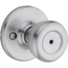 Kwikset Tylo Interior Privacy Door Knob with Lock, Door Handle For Bathroom and Bedroom, Satin Chrome Keyless Turn Lock Doorknob(Satin Chrome)