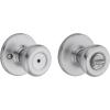 Kwikset Tylo Interior Privacy Door Knob with Lock, Door Handle For Bathroom and Bedroom, Satin Chrome Keyless Turn Lock Doorknob(Satin Chrome)