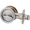 Kwikset 335 26D RND PCKT DR LCK Round Bed/Bath Pocket Door Lock in Satin Chrome, locking lever design might differ(1 Count (Pack of 1))