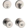 Kwikset 991 Pismo Keyed Entry Knob and Single Cylinder Deadbolt Combo Pack Featuring SmartKey and Microban in Satin Nickel((Pack of 1))
