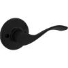 Kwikset Balboa Dummy Door Handle, Single Sided Lever for Closets, French Double Doors, and Pantry, Matte Black Non-Turning Right Handed Interior Push/Pull Lever