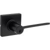 Kwikset Ladera Entry Door Handle with Lock and Key, Secure Keyed Reversible Lever Exterior, Doorlock, For Front Entrance and Bedrooms, Matte Black, Pick Resistant Smartkey Rekey Security