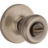 Kwikset Tylo Interior Privacy Door Knob with Lock, Door Handle For Bathroom and Bedroom, Satin Chrome Keyless Turn Lock Doorknob(Antique Brass)