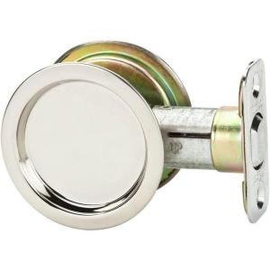 Kwikset 334 32 RND PCKT DR LCK Pocket Door Lock, Passage Function, Steel Finish [Misc.]