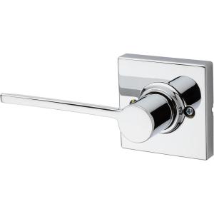 Kwikset Ladera Dummy Door Handle, Single Sided Lever for Closets, French Double Doors, and Pantry, Polished Chrome Non-Turning Left Handed Interior Push/Pull Lever