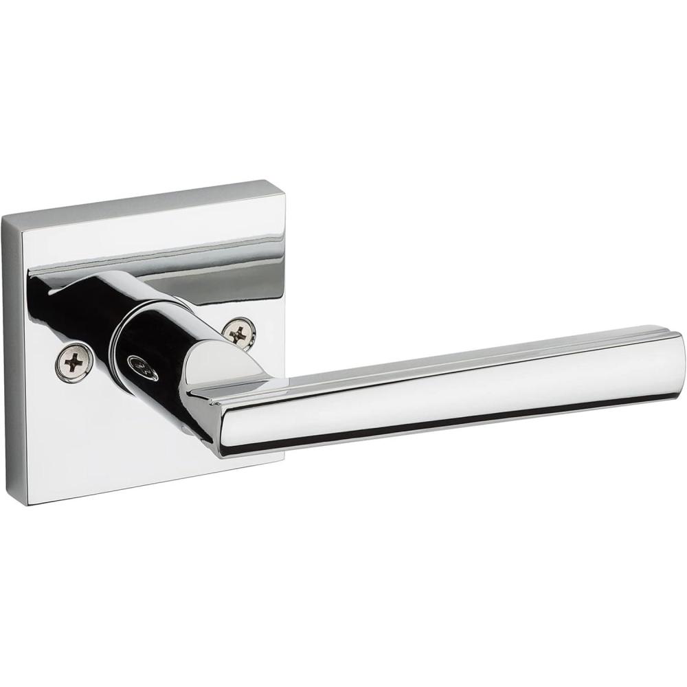 image:imageKwikset Montreal Dummy Door Handle Single Sided Lever for Closets French Double Doors and Pantry Polished Chrome NonTurning Reversible Interior PushPull LeverPolished Chrome