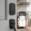 Kwikset Aura Reach Smart Lock Matter and Bluetooth Enabled Keyless Entry Door Lock Deadbolt, Proximity Wakeup, Geofence Auto-Unlock Matte Black(Matte Black)