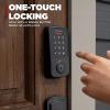 Kwikset Aura Reach Smart Lock Matter and Bluetooth Enabled Keyless Entry Door Lock Deadbolt, Proximity Wakeup, Geofence Auto-Unlock Matte Black(Matte Black)