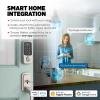 Kwikset Aura Reach Smart Lock Matter and Bluetooth Enabled Keyless Entry Door Lock Deadbolt, Proximity Wakeup, Geofence Auto-Unlock Matte Black(Satin Nickel)