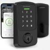Kwikset Aura Reach Smart Lock Matter and Bluetooth Enabled Keyless Entry Door Lock Deadbolt, Proximity Wakeup, Geofence Auto-Unlock Matte Black(Matte Black)