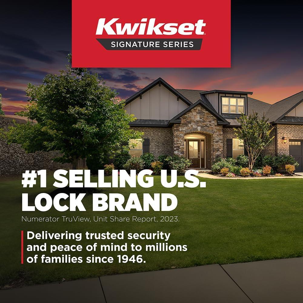 image:imageKwikset San Clemente Deadbolt Lock Satin Nickel Rectangle Exterior Keyed Front Entry Door Pick Resistant SmartKey Rekey Security Single Cylinder Dead Bolt with Microban ProtectionSatin Nickel