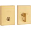 Kwikset San Clemente Deadbolt Lock, Satin Nickel Rectangle Exterior Keyed Front Entry Door, Pick Resistant SmartKey Rekey Security, Single Cylinder Dead Bolt, with Microban Protection(Satin Brass)