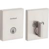 Kwikset San Clemente Deadbolt Lock, Satin Nickel Rectangle Exterior Keyed Front Entry Door, Pick Resistant SmartKey Rekey Security, Single Cylinder Dead Bolt, with Microban Protection(Satin Nickel)