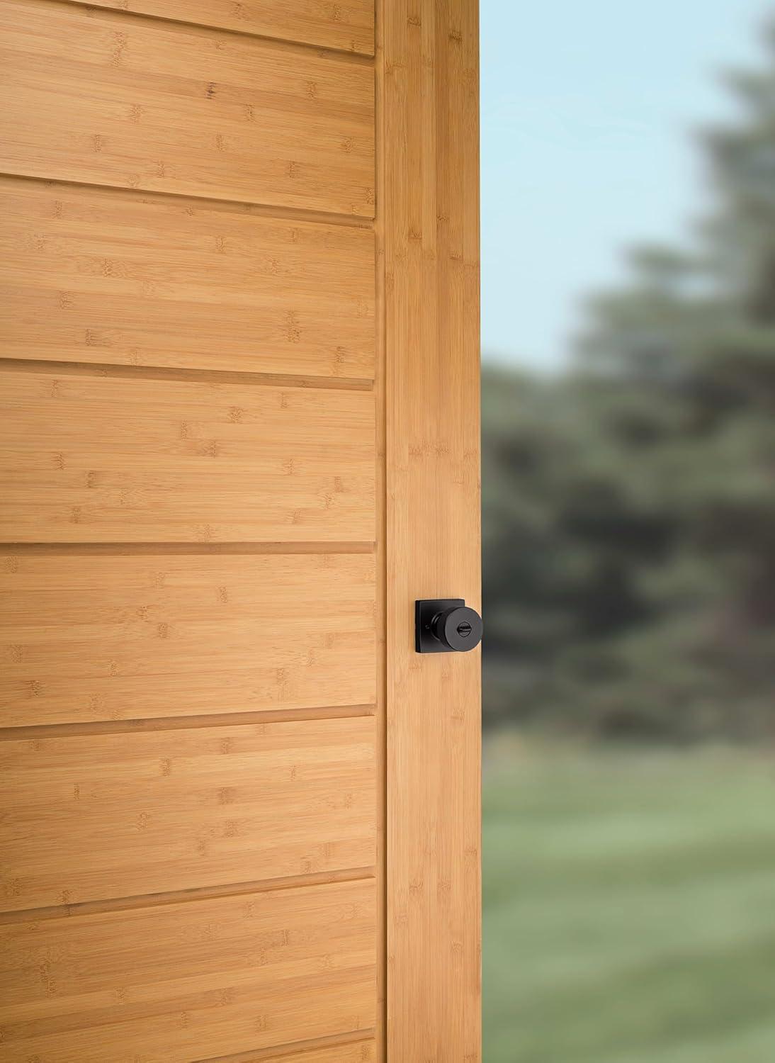 image:imageKwikset 740PSKSQT26S Pismo Knob with Square Rose Entry Lock SmartKey with 6AL Latch and RCS Strike Bright Chrome Finish