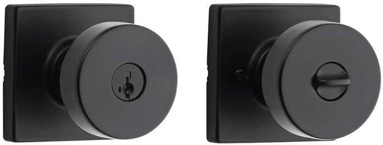 image:imageKwikset 740PSKSQT26S Pismo Knob with Square Rose Entry Lock SmartKey with 6AL Latch and RCS Strike Bright Chrome Finish