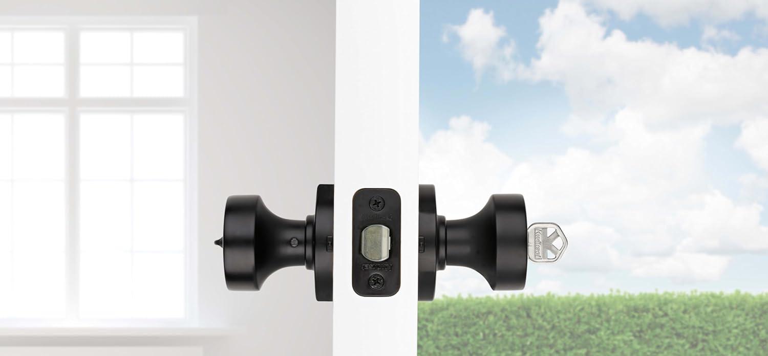 image:imageKwikset 740PSKSQT26S Pismo Knob with Square Rose Entry Lock SmartKey with 6AL Latch and RCS Strike Bright Chrome Finish