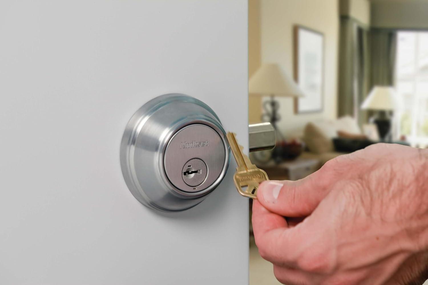 image:imageKwikset 800ANLIPSSTRKP Arlington Sectional Single Cylinder Keyed Entry Exterior Pack Handleset with SmartKey Lifetime Polished Brass