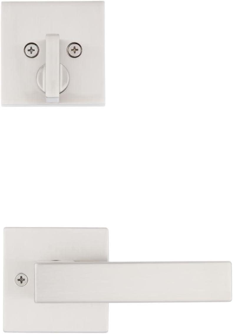 image:imageKwikset 971SALSQT514 Kwikset 971SALSQT Singapore Lever Single Cylinder Interior Pack with Square Rose for Handlesets