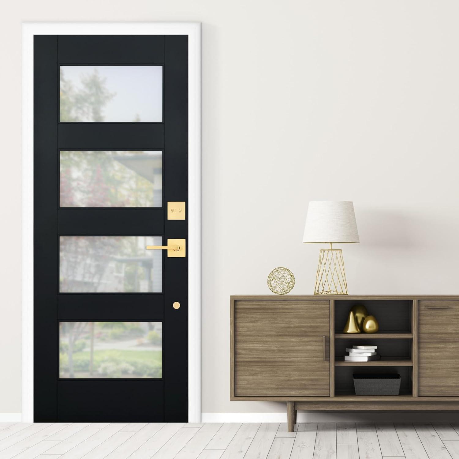 image:imageKwikset 973HFLSQT514V1 Dummy Interior Halifax Lever Trim with Square Rose New Chassis Matte Black Finish