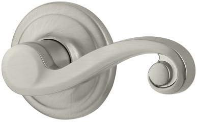 image:imageKwikset Lido Dummy Door Handle Single Sided Lever for Closets French Double Doors and Pantry Satin Nickel NonTurning Right Handed Interior PushPull Lever with Microban Protection