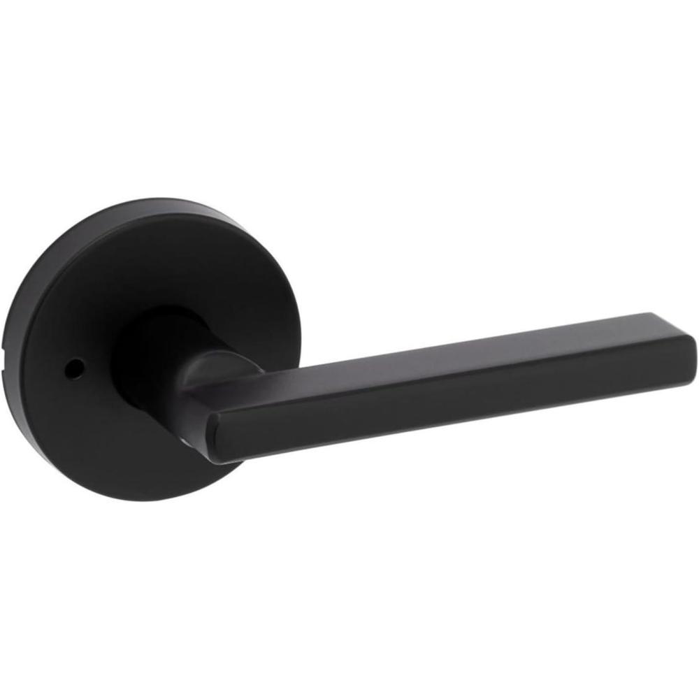 image:imageKwikset 730HFLRDT514 Halifax Lever with Round Rose Privacy Door Lock with 6AL Latch and RCS Strike Iron Black Finish