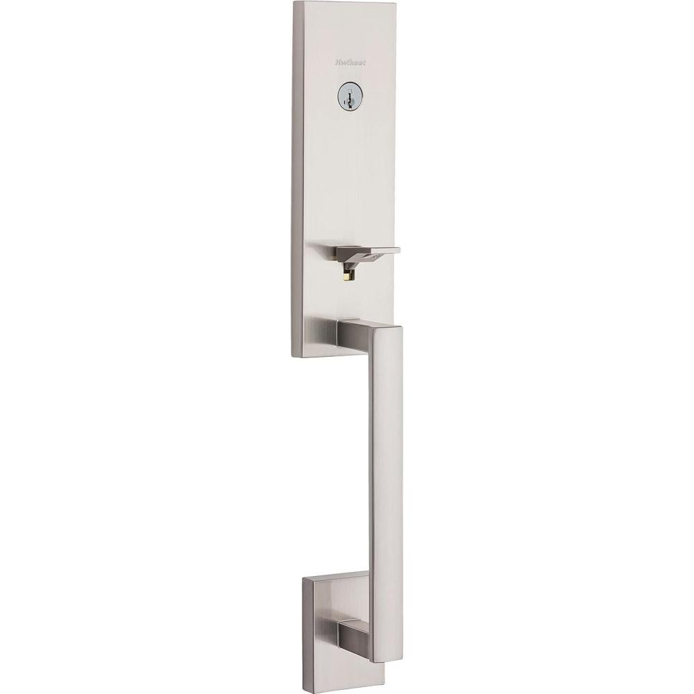 image:imageKwikset 818VNHLIP514S Single Cylinder Vancouver Exterior Handleset with SmartKey with RCAL Latch and RCS Strike Iron Black Finish