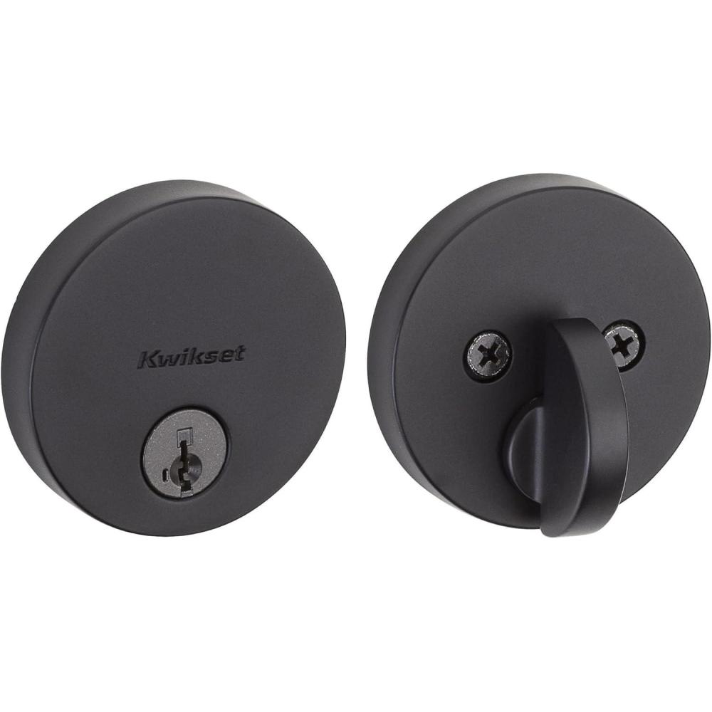 image:imageKwikset 92580026 258 Deadbolt Low Profile Single Cylinder Matte Black