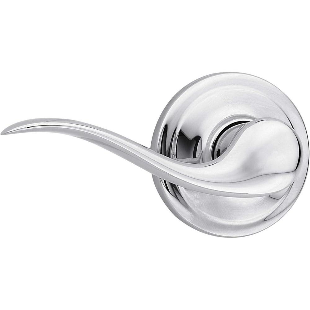 image:imageKwikset 97402657 Tustin Keyed Entry Lever for Garage or Office Door Handle Featuring SmartKey Security with a Traditional Design Entry Lever Polished Brass 97402657Polished Chrome