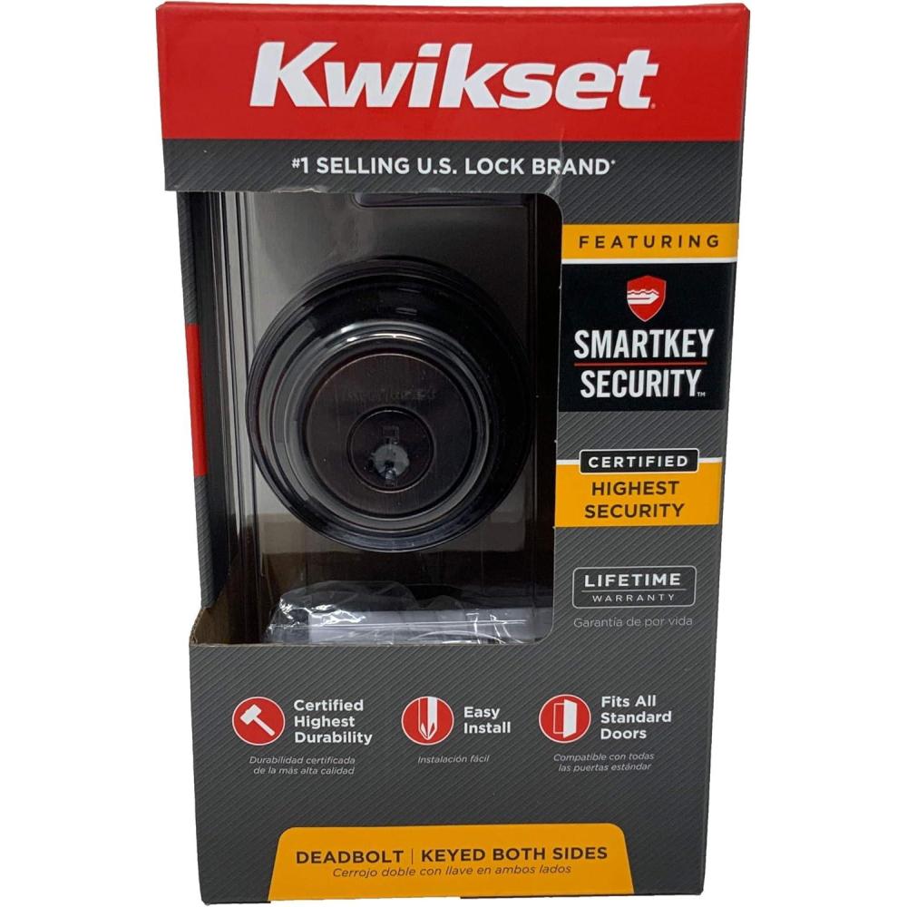image:imageKwikset 985 11P SMT CP K4 V1 Signature Bronze Double Cylinder Deadbolt with SmartKey  Quantity 1