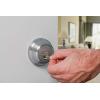 980 Deadbolt, Keyed One Side, featuring SmartKey Security in Satin Nickel