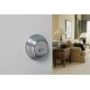 980 Deadbolt, Keyed One Side, featuring SmartKey Security in Satin Nickel
