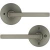 Kwikset 730HFLRDT-514 Halifax Lever with Round Rose Privacy Door Lock with 6AL Latch and RCS Strike Iron Black Finish