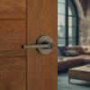 Kwikset 740HFLRDT-15S Halifax Lever with Round Rose Entry Door Lock SmartKey with 6AL Latch and RCS Strike Satin Nickel Finish(Satin Nickel)