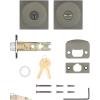 Kwikset 740PSKSQT-26S Pismo Knob with Square Rose Entry Lock SmartKey with 6AL Latch and RCS Strike Bright Chrome Finish