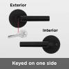 Kwikset 91560-030 Milan Round Keyed Entry Lever Featuring SmartKey in Iron Black(Matte Black)