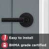 Kwikset 91560-030 Milan Round Keyed Entry Lever Featuring SmartKey in Iron Black(Matte Black)