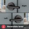 Kwikset 91560-030 Milan Round Keyed Entry Lever Featuring SmartKey in Iron Black(Matte Black)