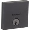 Kwikset 92580-005 258 Downtown Low Profile Slim Square Modern Contemporary Single Cylinder Deadbolt Door Lock featuring SmartKey Security in Satin Nickel(Iron Black)