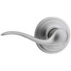Kwikset 97402-657 Tustin Keyed Entry Lever for Garage or Office Door Handle Featuring SmartKey Security with a Traditional Design Entry Lever, Polished Brass (97402-657)(Satin Chrome)