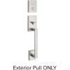 Kwikset San Clemente Front Door Lock Handle and Deadbolt Set, Entry Handleset Exterior Only, Satin Nickel, Pick Resistant SmartKey Rekey Deadbolt Security, Interior Sold Separately
