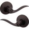 Kwikset Tustin Dummy Door Handle, Single Sided Lever for Closets, French Double Doors, and Pantry, Satin Nickel Non-Turning Right Handed Interior Push/Pull Lever, with Microban Protection(Venetian Bronze)