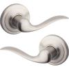 Kwikset Tustin Dummy Door Handle, Single Sided Lever for Closets, French Double Doors, and Pantry, Satin Nickel Non-Turning Right Handed Interior Push/Pull Lever, with Microban Protection(Satin Nickel)