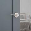 Kwikset Tustin Dummy Door Handle, Single Sided Lever for Closets, French Double Doors, and Pantry, Satin Nickel Non-Turning Right Handed Interior Push/Pull Lever, with Microban Protection(Satin Nickel)