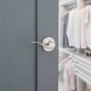 Kwikset Tustin Dummy Door Handle, Single Sided Lever for Closets, French Double Doors, and Pantry, Satin Nickel Non-Turning Right Handed Interior Push/Pull Lever, with Microban Protection(Satin Nickel)