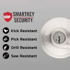 Kwikset Tustin Entry Door Handle with Lock and Key, Secure Keyed Reversible Lever Exterior, For Front Entrance and Bedrooms, Satin Nickel, Pick Resistant Smartkey Rekey Security and Microban(Keyed Entry)