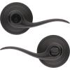 Kwikset Tustin Entry Door Handle with Lock and Key, Secure Keyed Reversible Lever Exterior, For Front Entrance and Bedrooms, Venetian Bronze, Pick Resistant Smartkey Rekey Security and Microban