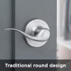 Kwikset Tustin Interior Passage Door Handle, Lever For Closet and Hallway Doors, Reversible Non-Locking Handle Lever, Satin Nickel, with Microban Protection((Pack of 1))